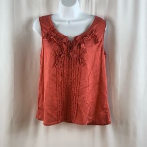 Talbots Silk/Cotton pleated embellished sleeveless top 10P